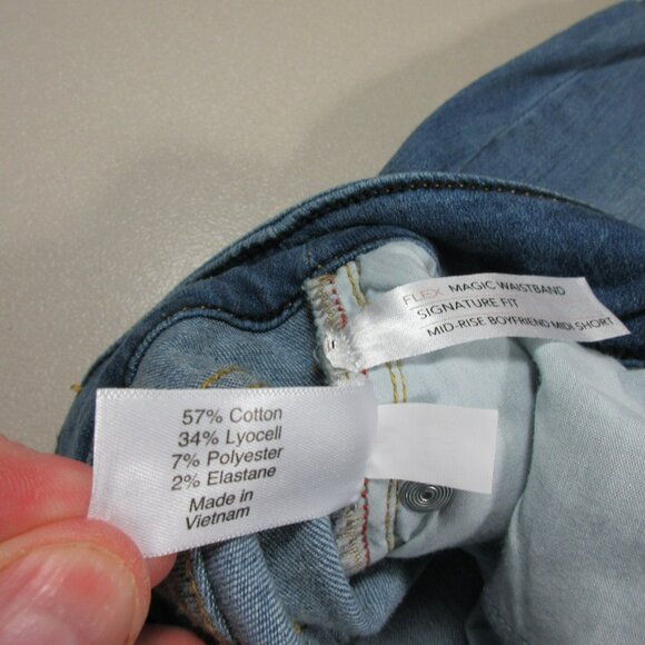 Lane Bryant womens medium distressed stars mid Boyfriend stretch shorts 12 EUC - Picture 5 of 8